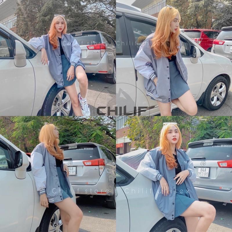 Áo khoác BOMBER BADGE màu Đen/ Xanh Unisex Cực đẹp