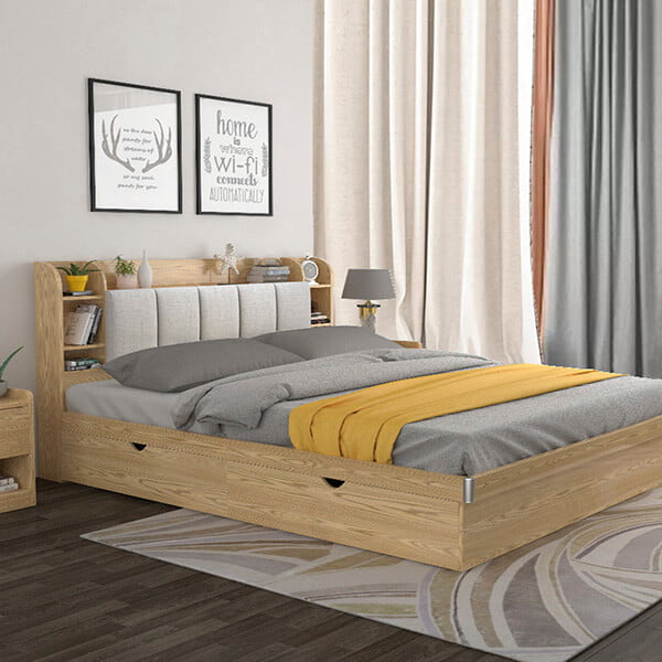 Giường ngủ gia đình cao cấp làm bằng gỗ MDF