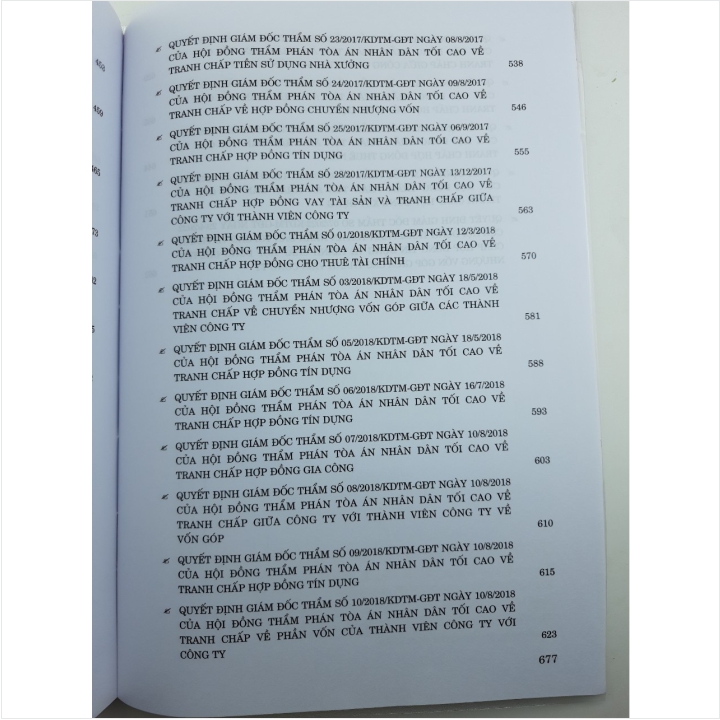 Sách Tuyển Tập Các Quyết Định Giám Đốc Thẩm Của Hội Đồng Thẩm Phán Tòa Án Nhân Dân Tối Cao về Hình Sự, Dân Sự, Kinh Doanh Thương Mại (từ năm 2017 đến năm 2023) - V2206TP
