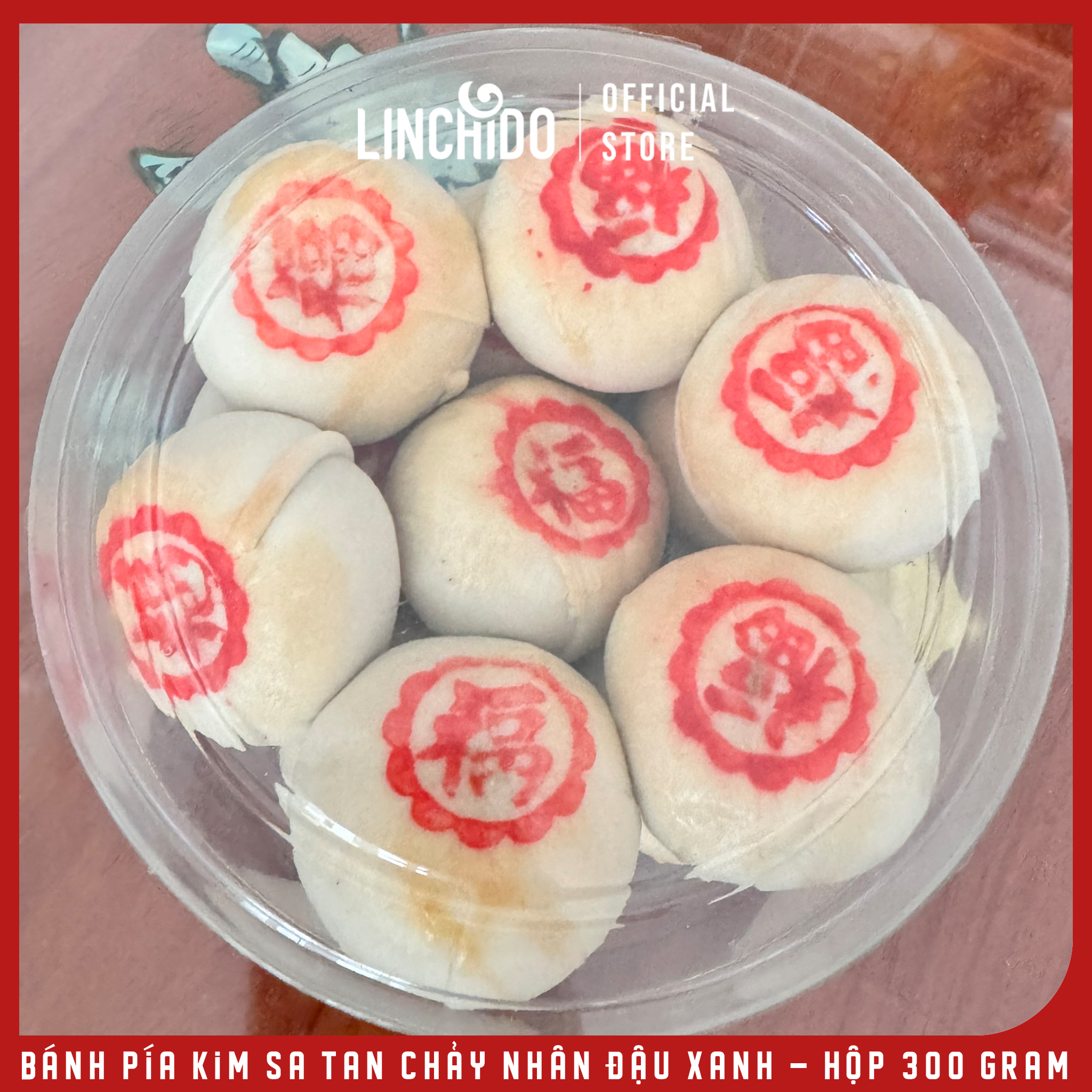 Bánh pía kim sa tan chảy nhân đậu xanh - Hộp 300 Gram