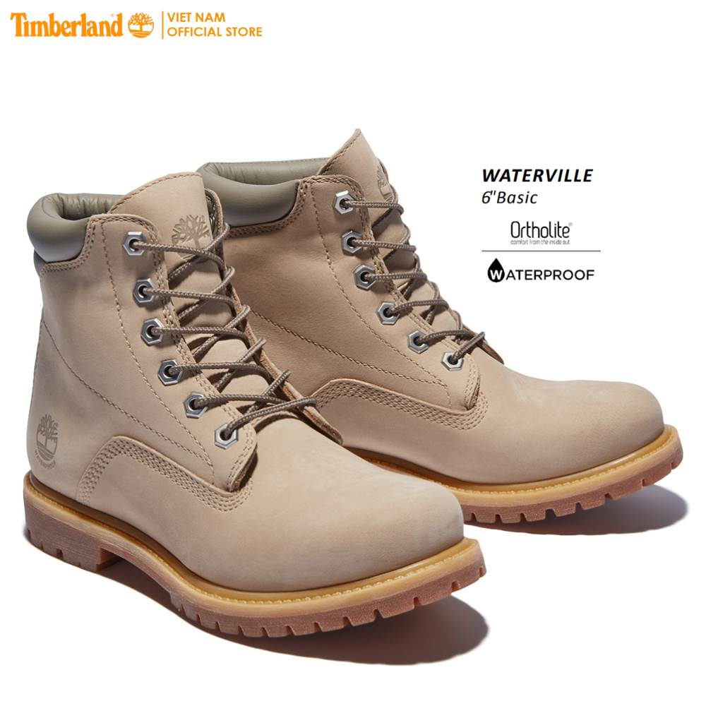 Timberland Giày Boot Nữ - Women’s Waterville 6-Inch Waterproof Boot Light Beige Nubuck TB0A2M26HJ