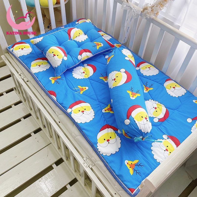 Bộ nệm cho bé đi học mẫu giáo, vải Cotton thoáng mát, phù hợp bé 1-5 tuổi