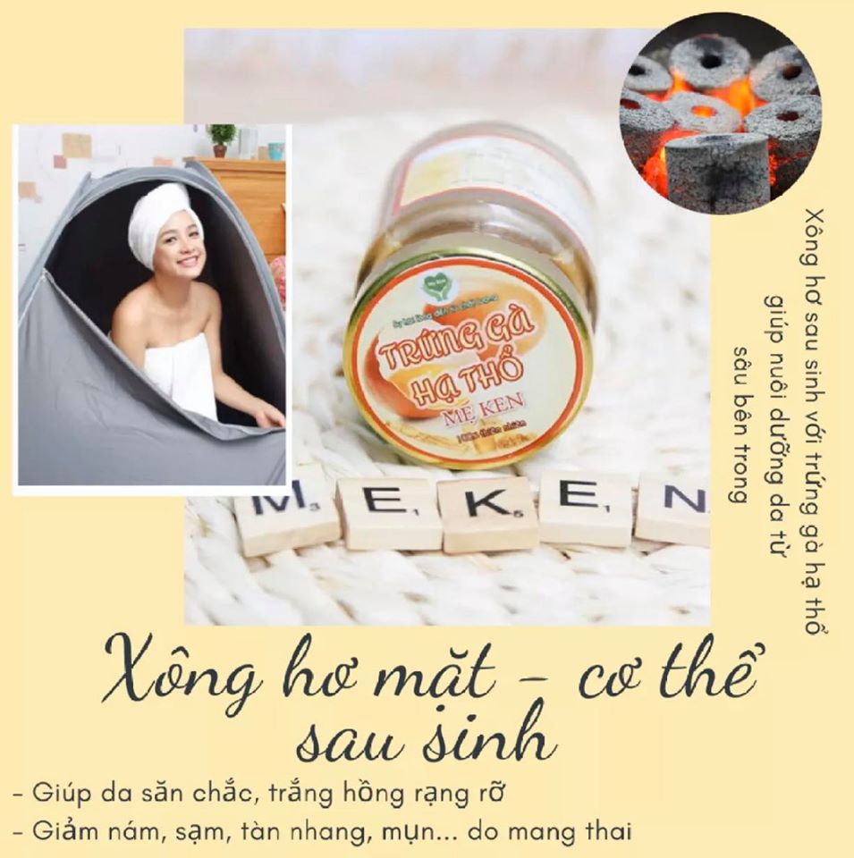 Trứng Gà Ta Hạ Thổ Mẹ Ken (ngừa nám, tàn nhang, cấp ẩm cho da, xông hơ sau sinh) 100ml