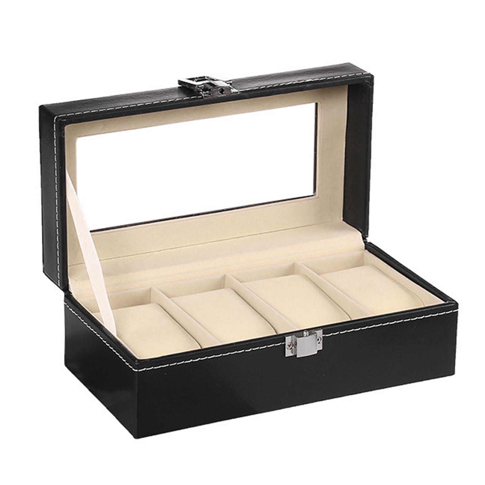 Watch Box, Elegant Portable Watch Collection Box Case Organizer for Storage and Display for Men & Women