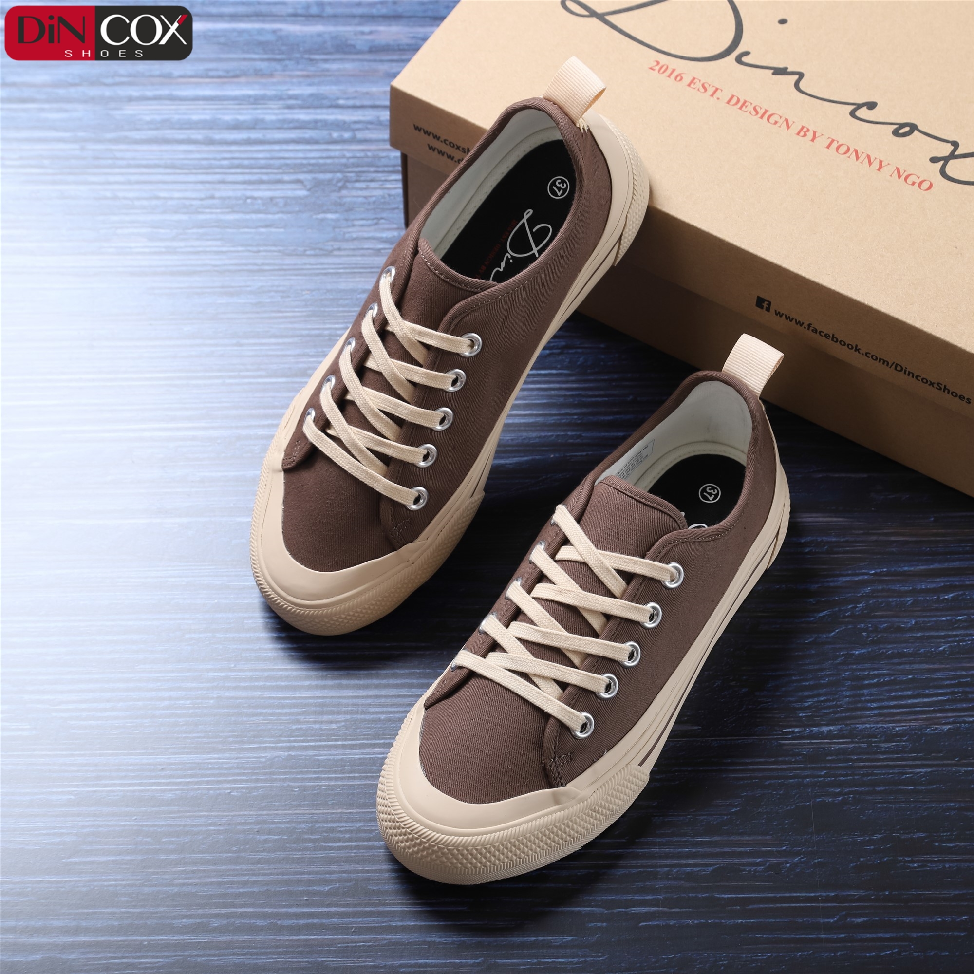 Giày thể thao Nữ Chất lượng Châu Âu, Chất vải Canvas mềm êm, ôm chân, thoáng khí, lớp lót cotton, đế cao su lưu hóa mềm C20 Chocolate