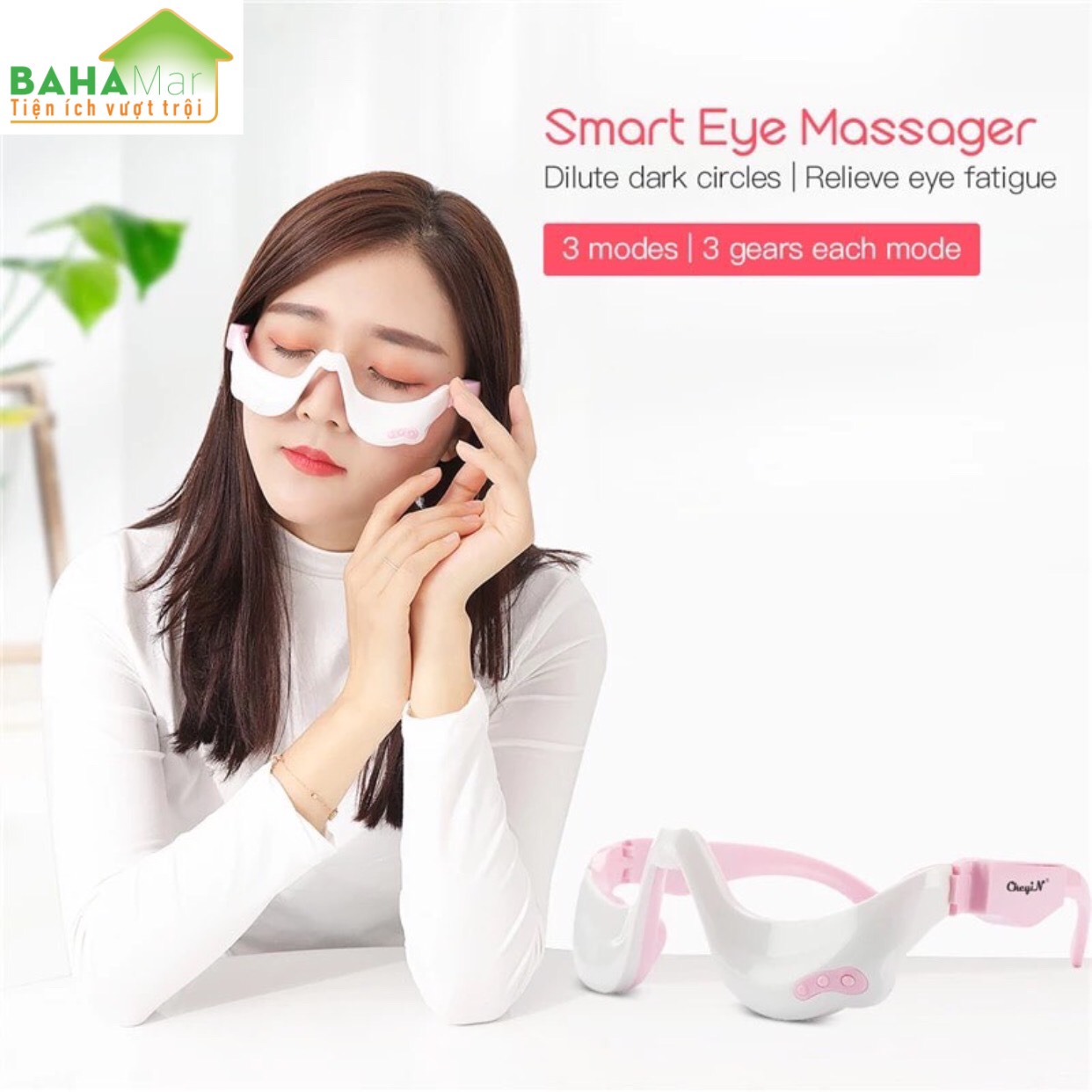 MÁY MASSAGE MẮT, GIẢM NHĂN QUẦNG VÙNG MẮT, LƯU THÔNG MÁU THƯ GIÃN LÀM GIẢM NHỨC MẮT "BAHAMAR" giảm mỏi mắt khi sử dụng máy tính, dùng điện thoại chống bọng mắt, thâm quầng mắt