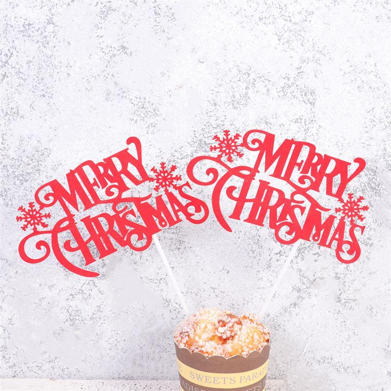 Que Cắm Trang Trí Bánh Kem Hình Chữ Merry Christmas