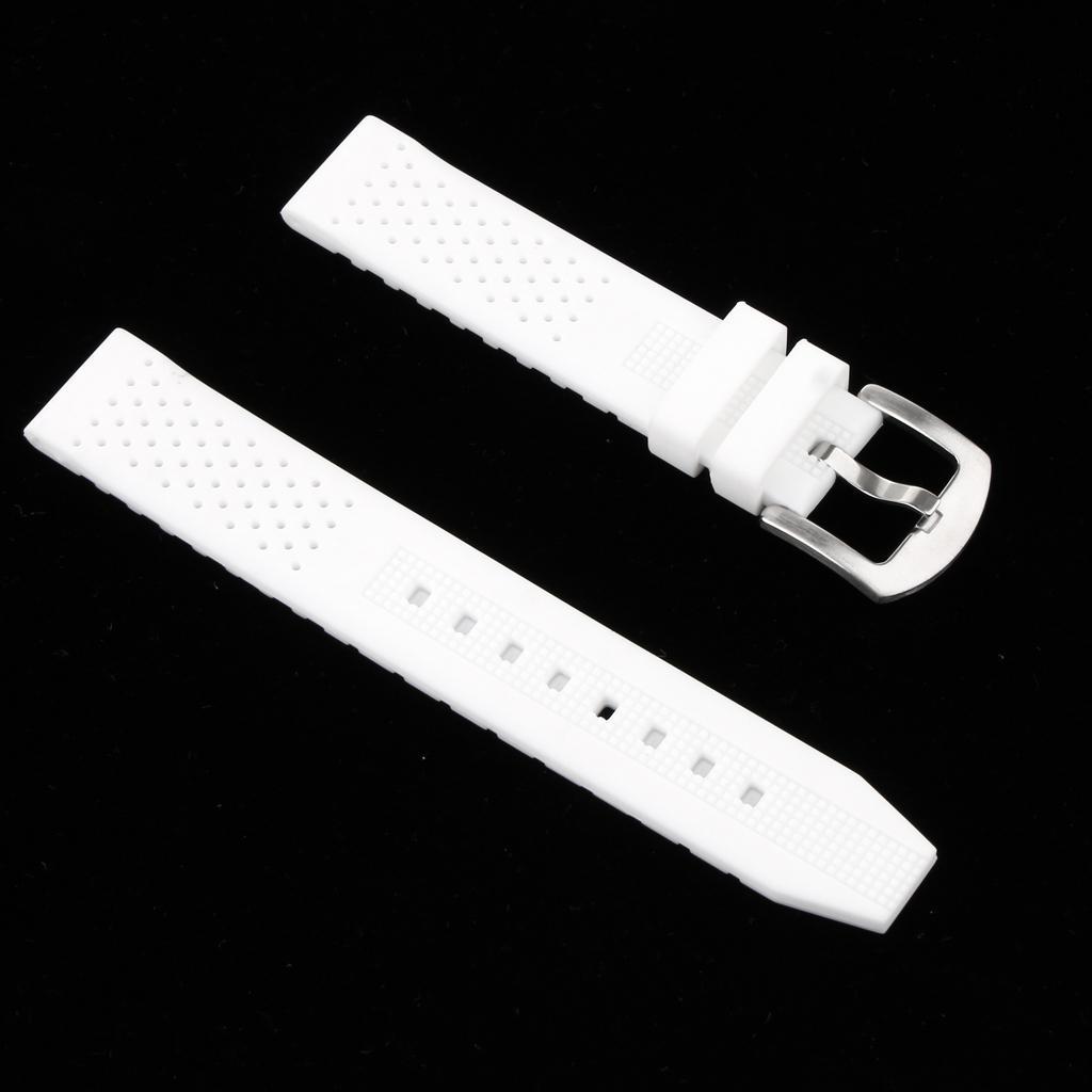Silicone Watch Band Soft Rubber Replacement Strap Belt Waterproof White