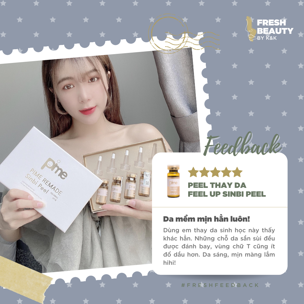 Set 5 thay da sinh học Pime Sinbi Peel tái tạo, hỗ trợ giảm thâm mụn, sẹo, nám, tàn nhang 10ml