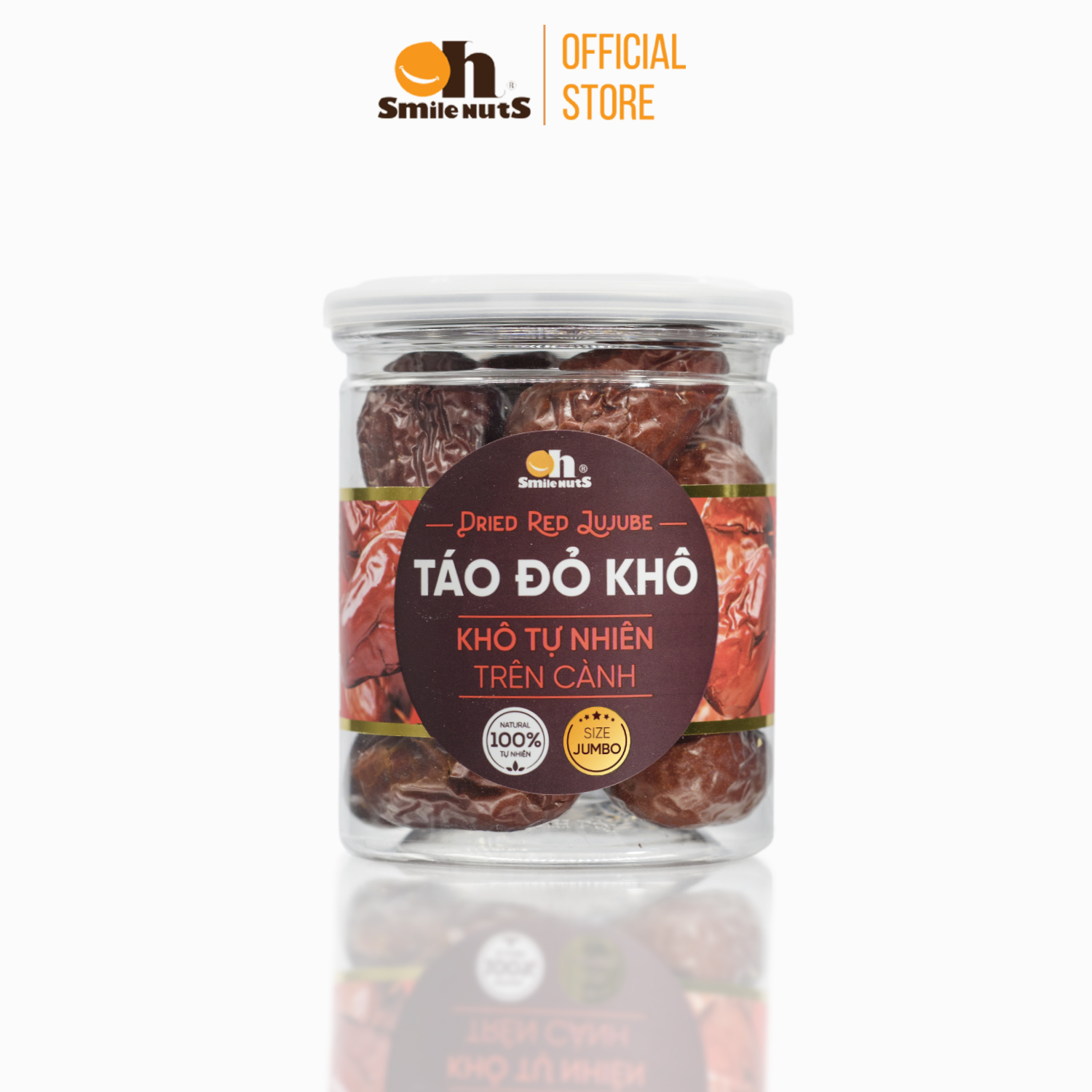 Táo Đỏ Khô Tân Cương Oh Smilenuts nhập khẩu _ Trọng lượng 125g/250g/260g - Táo đỏ Tân Cương CAO CẤP, Quả siêu to size Jumbo, táo đỏ chín khô tự nhiên, hàng tuyển chọn