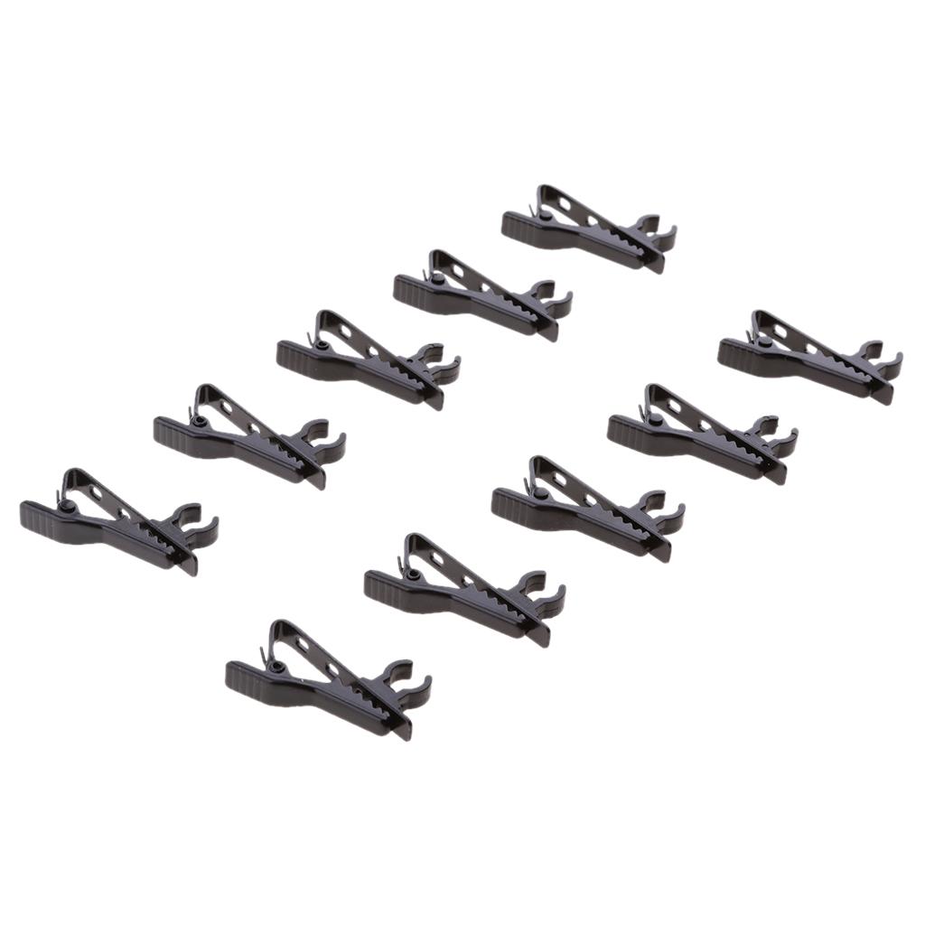 20xPortable Micr -type Lapel Tie Lavalier Mic Metal Clip Rack 8mm+10mm