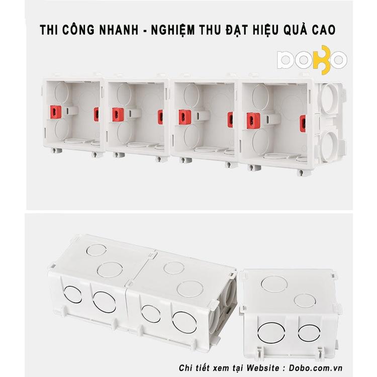 Đế âm tường cho ổ cắm điện vuông cao cấp DoBo Korea - Hàng chính hãng - Đế chôn âm tường chống cháy 86x86x50mm