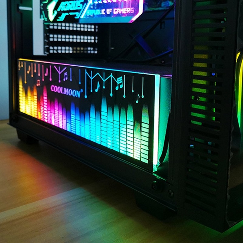 Thanh Led RGB Coolmoon Music đồng bộ Hub , Dùng độ trang trí cho case nguồn máy tính - Hàng nhập khẩu