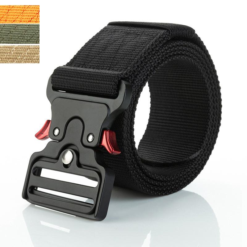 5.0Cm Rộng Thắt Lưng Nam Đen Chiến Thuật Đai Quân Nam Đai Lớn Nhanh Chóng Phát Hành Khóa Kim Loại Ngoài Trời Dây 4 màu Sắc Plus Kích Thước
