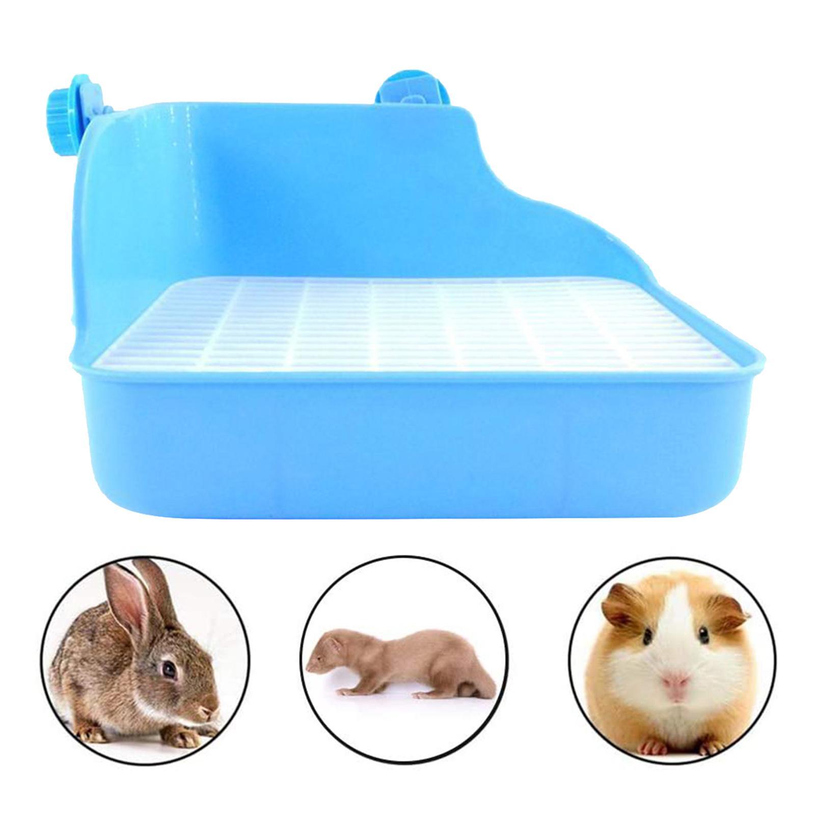 2X Rabbit Toilet Box Tray Pets Hamster Indoor Potty Trainer Guinea Pig Blue