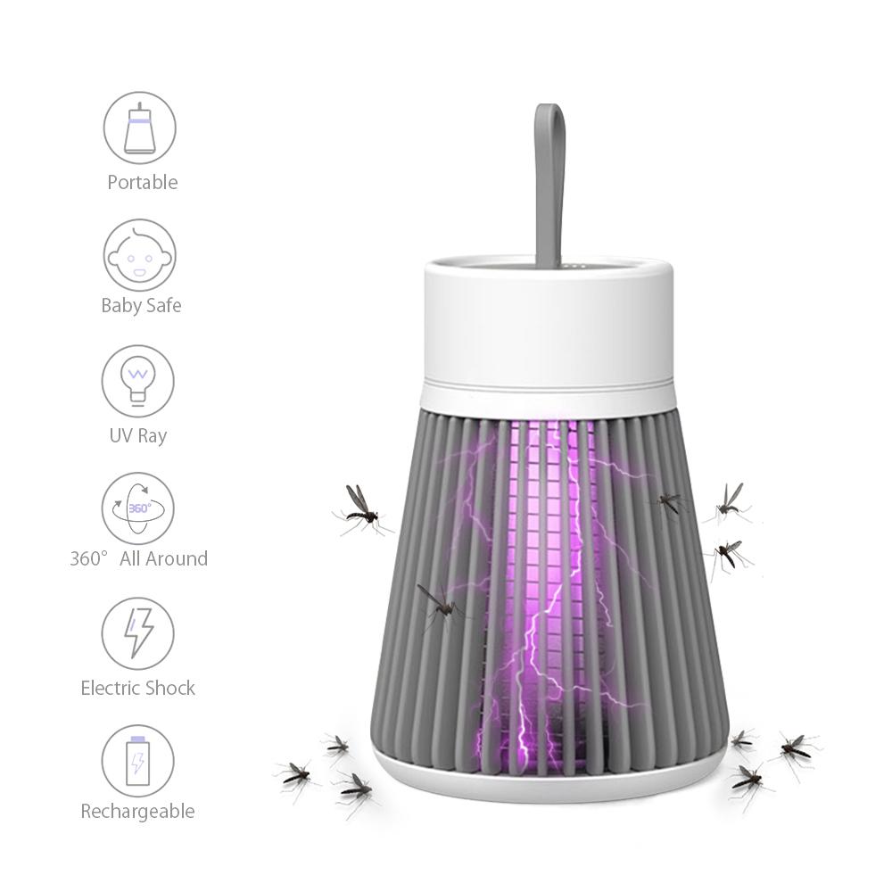 Đèn Bắt Muỗi Điện Di Động Với Tia Uv & Sốc Điện Tích Hợp Pin Yên Tĩnh Bug Zapper