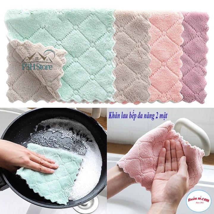 Khăn lau bếp nhỏ đa năng 2 mặt siêu thấm kháng khuẩn