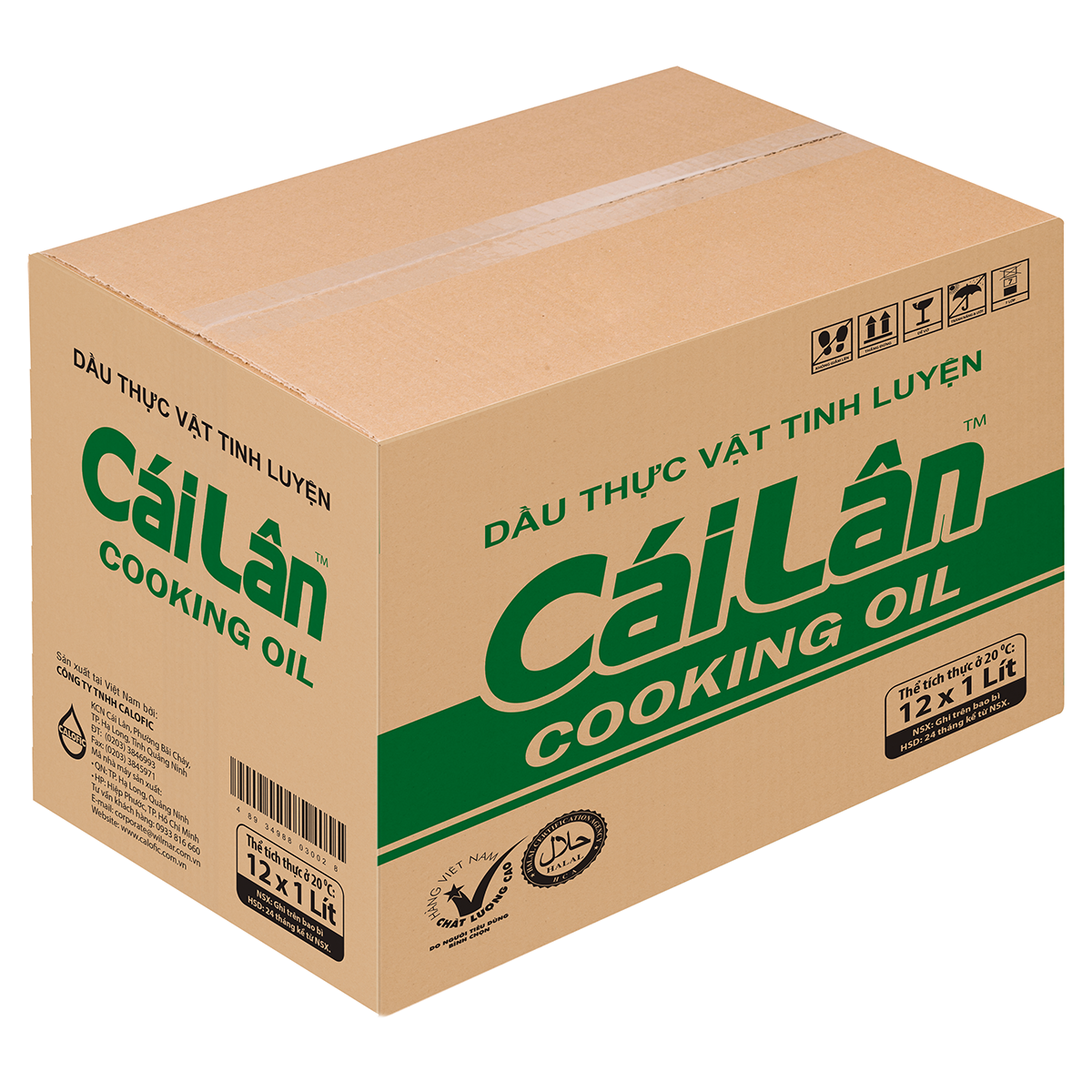 Thùng 12 Chai Dầu Ăn Cái Lân 1L