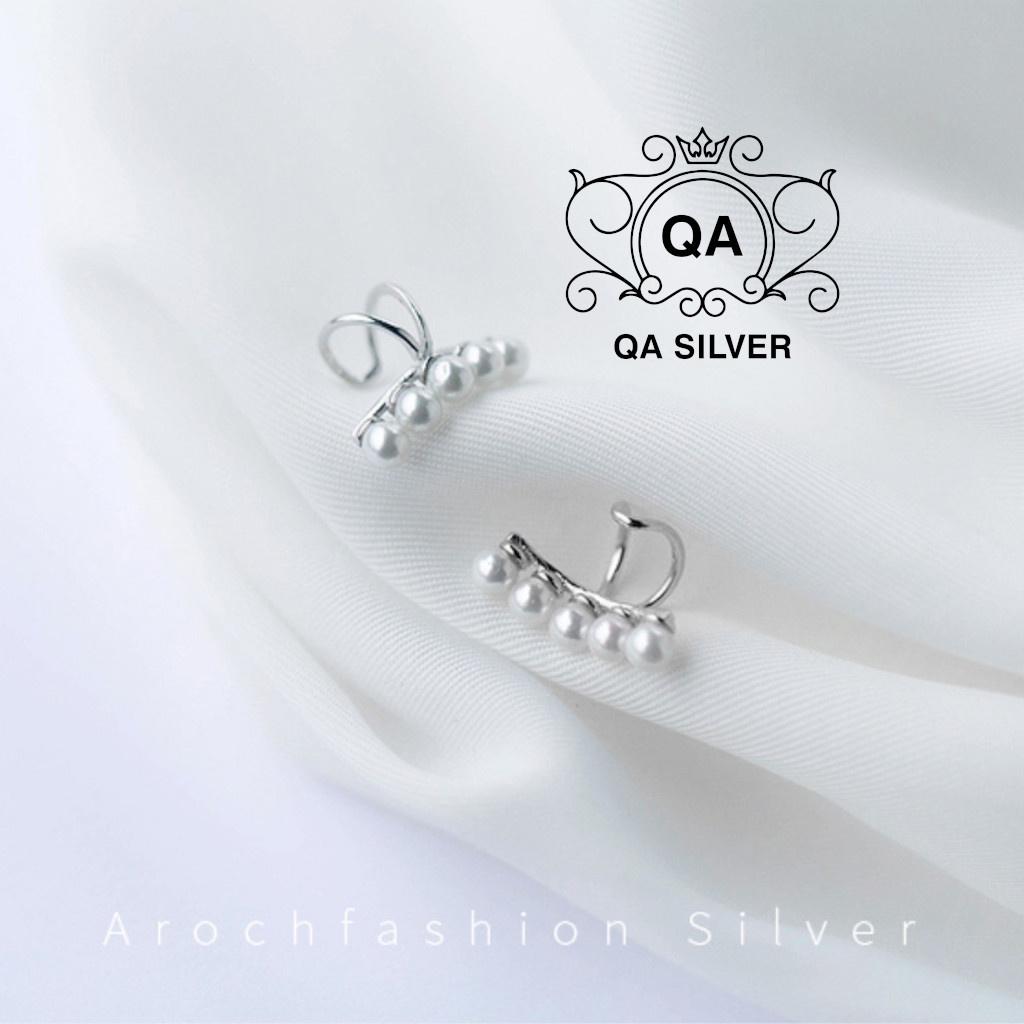 Khuyên tai bạc nữ kẹp vành ngọc trai giả S925 PEARL Silver Earrings QA SILVER EA220406