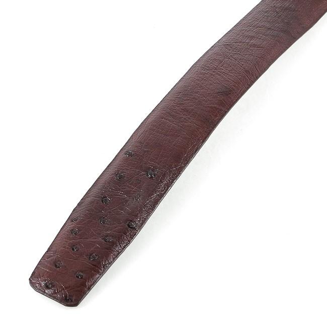 HC4449 - Dây nịt nam da đà điểu Huy Hoàng 3,5P da hột đầu kim màu nâu đất