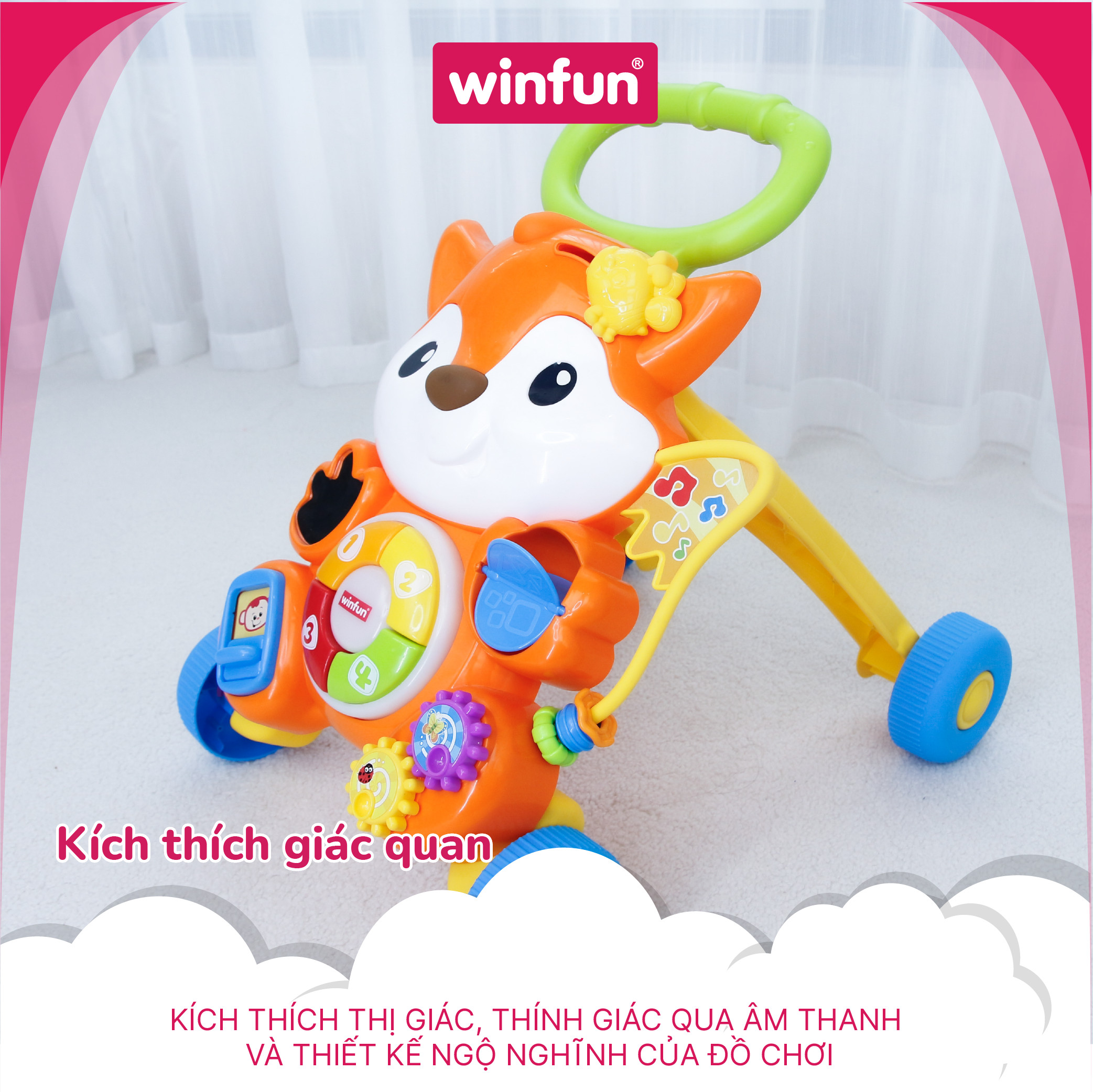 Xe tập đi kèm bàn nhạc cho bé khám phá thế giới Winfun 0878-NL