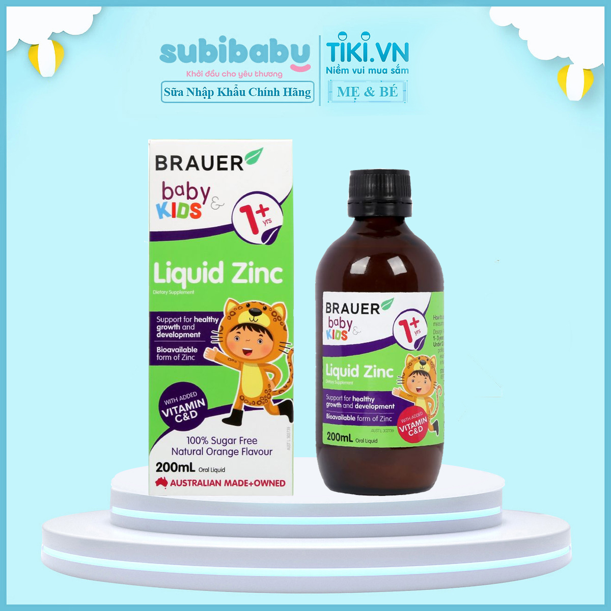 Brauer Baby & Kids Liquid Zinc bổ sung kẽm tăng cường đề kháng (200ml)