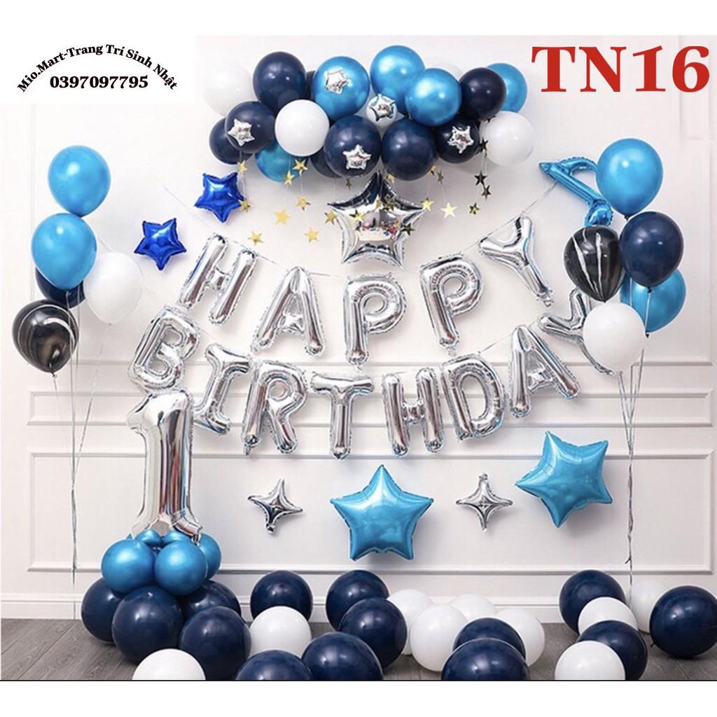 Combo Trang Trí Sinh Nhật Tại Nhà Siêu Đẹp,Tặng Kèm Bơm,Băng Keo Và 50 Bóng Bay Các Màu,Số Tuổi BB91