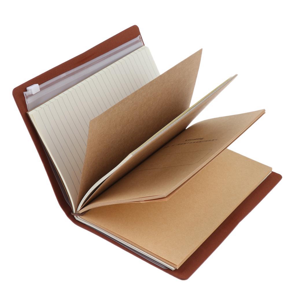 A6 Portable Travel Diary Notebook Journal Leather Handbook