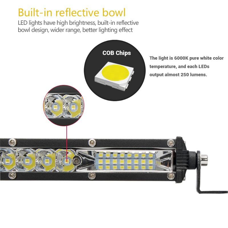 10 20 inch Đèn Led Xe hơi Làm việc Đèn LED 12V 24V Kết hợp Đèn Led tại chỗ Lũ lụt cho SUV ATV Xe tải Máy kéo