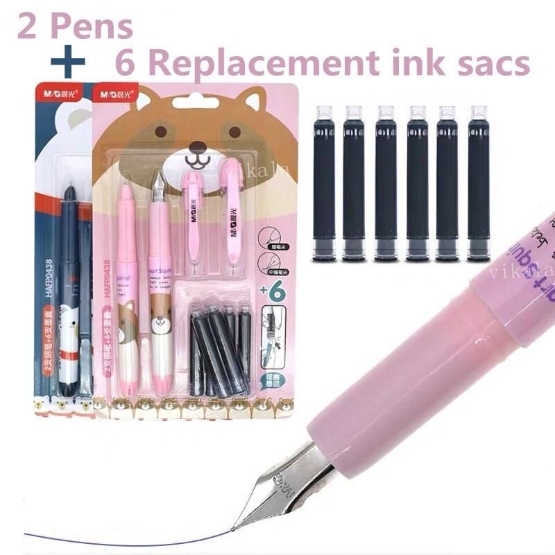Bộ sản phẩm 2 bút máy + 6 ống mực M&G-HAFP0438