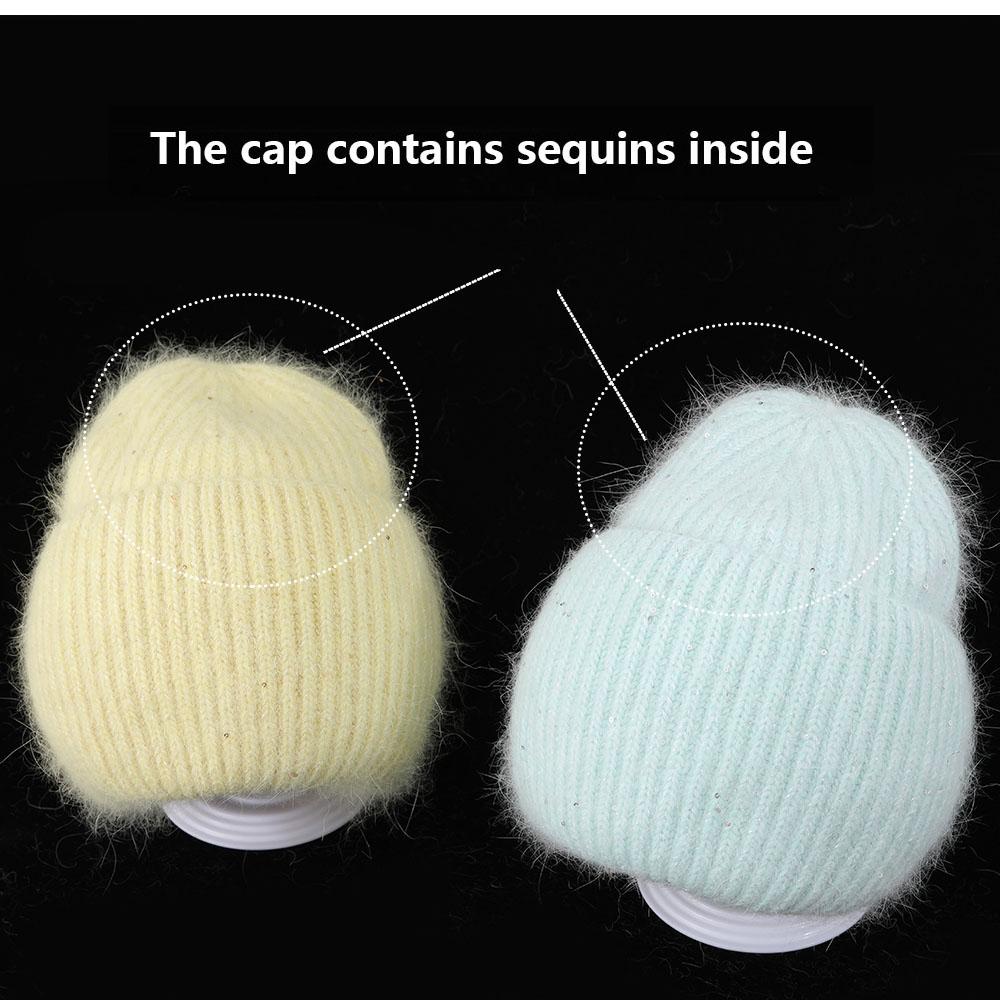 2021 Mới Thời Trang Thu Đông Hình Thỏ Tóc Mùa Đông Mũ Ấm Beanies Nón Thường Ngày Cho Nữ Trưởng Thành Cashmere Dệt Kim Bò Nón