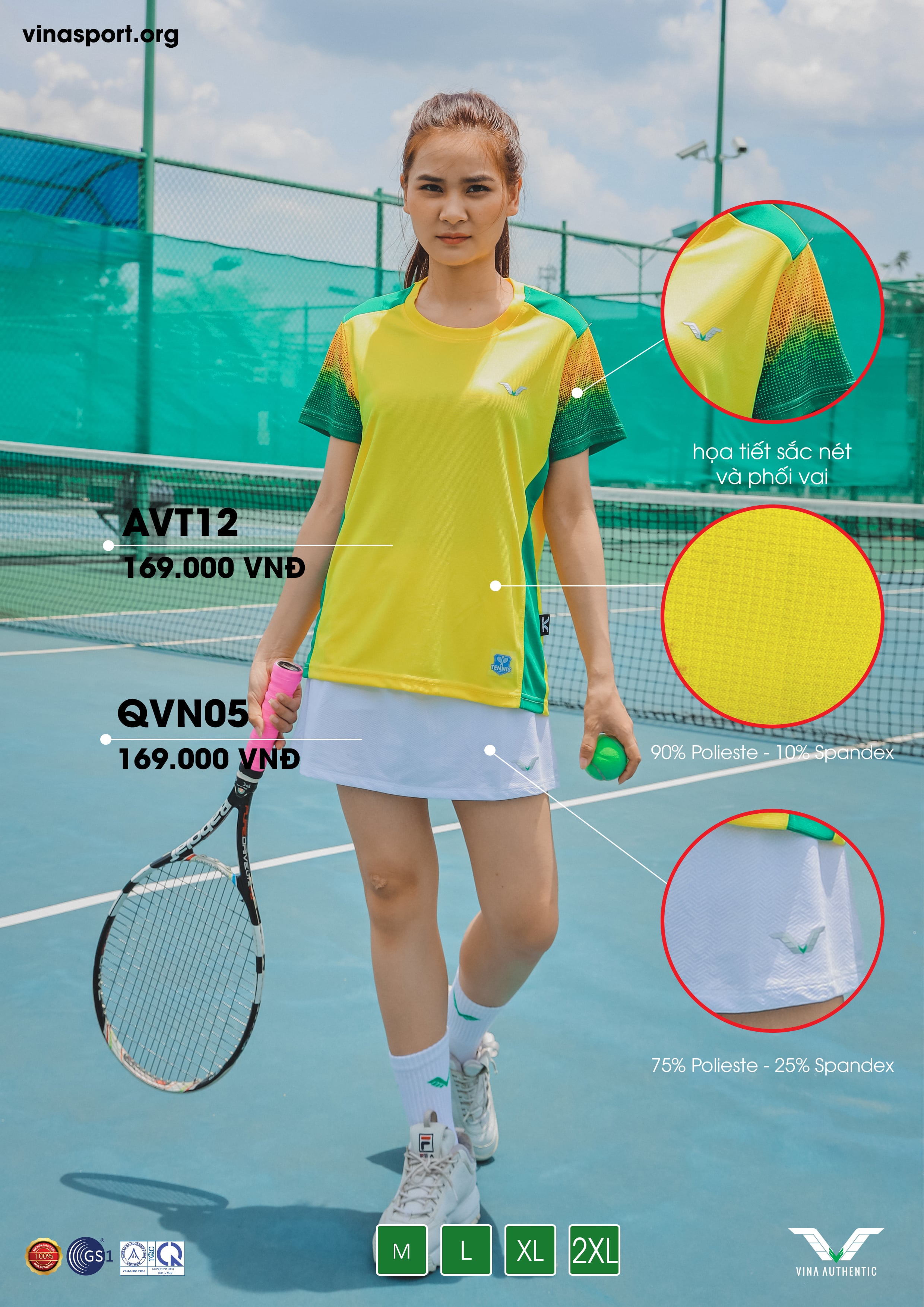 Set bộ Nữ Thể thao - NEW12 Vina Authentic chất đẹp, chuẩn dáng, thấm hút mồ hôi