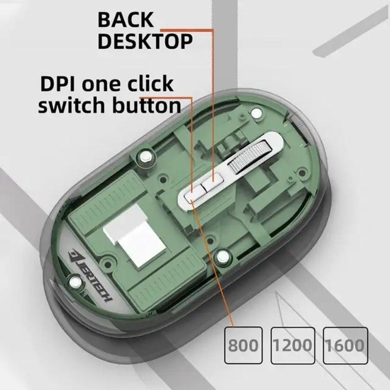 Chuột bluetooth không dây TEKKIN JERTECH WB120 thiết kế trong suốt - hàng nhập khẩu