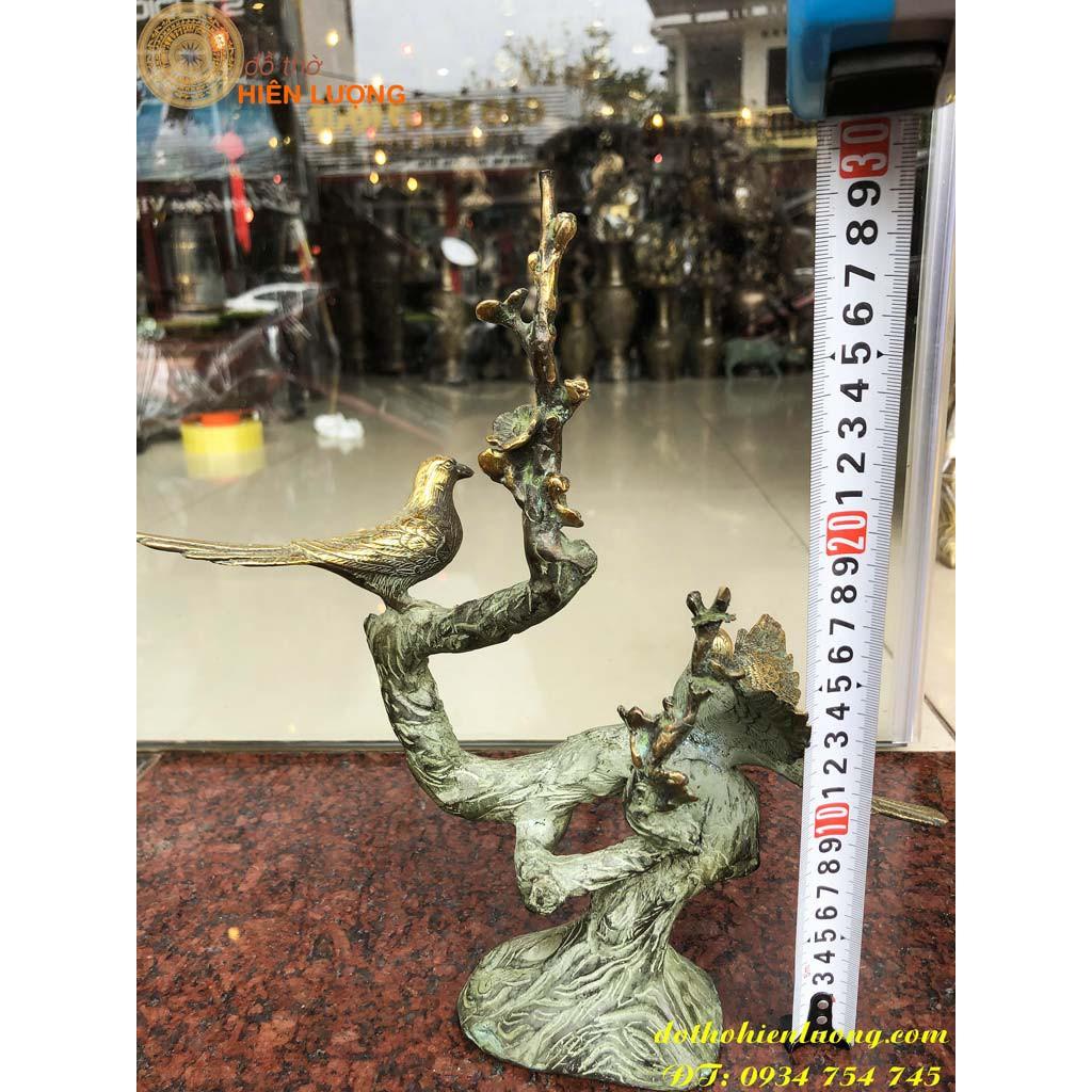 Chim Uyên Ương Phong Thủy Bằng Đồng Cao 30cm