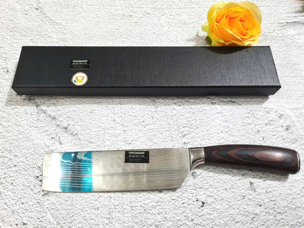 DAO - DAO BẾP NHẬT BẢN USUBA THÉP DAMASCUS MÃ A2 DT125 nt topcoomshop vn