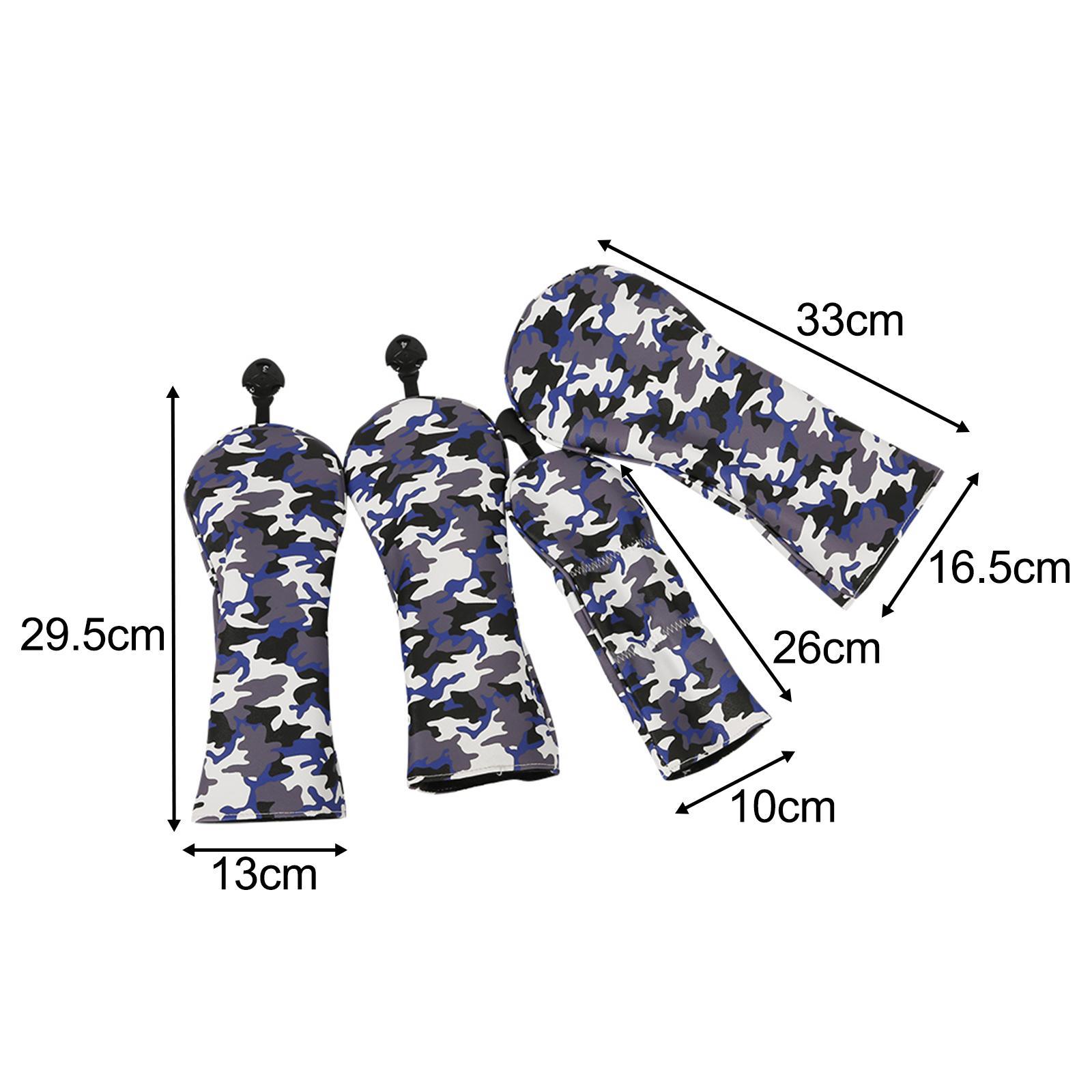 4x Golf Wood Headcover Waterproof PU Leather Golf Head Covers for Golf Clubs