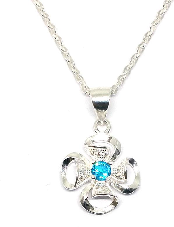Dây Và Mặt Dây Chuyền Bạc Hiểu Minh DMD066 cỏ 4 lá