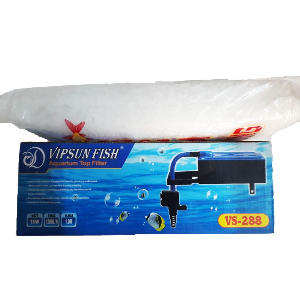 Máy Bơm Lọc Nước Hồ Cá VS-288 & Bông Lọc - Bộ Bơm Lọc Nước Bể Cá Vipsun