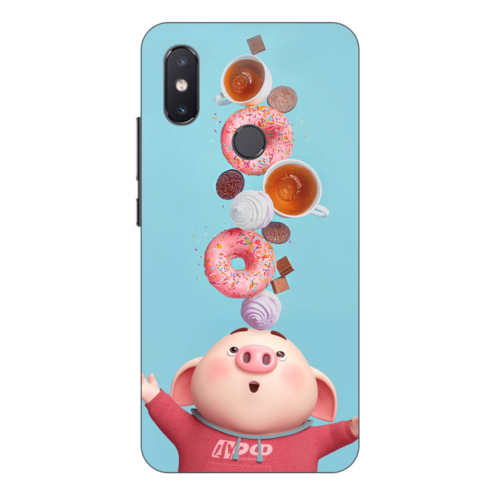 Ốp lưng điện thoại Xiaomi Mi 8 SE hình Heo Con Ăn Bánh - Hàng chính hãng