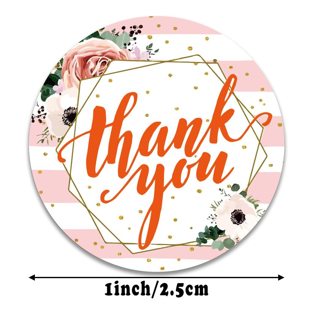 Cuộn 500 tem Sticker Thank you in Màu Tự Dính - Tem cảm ơn