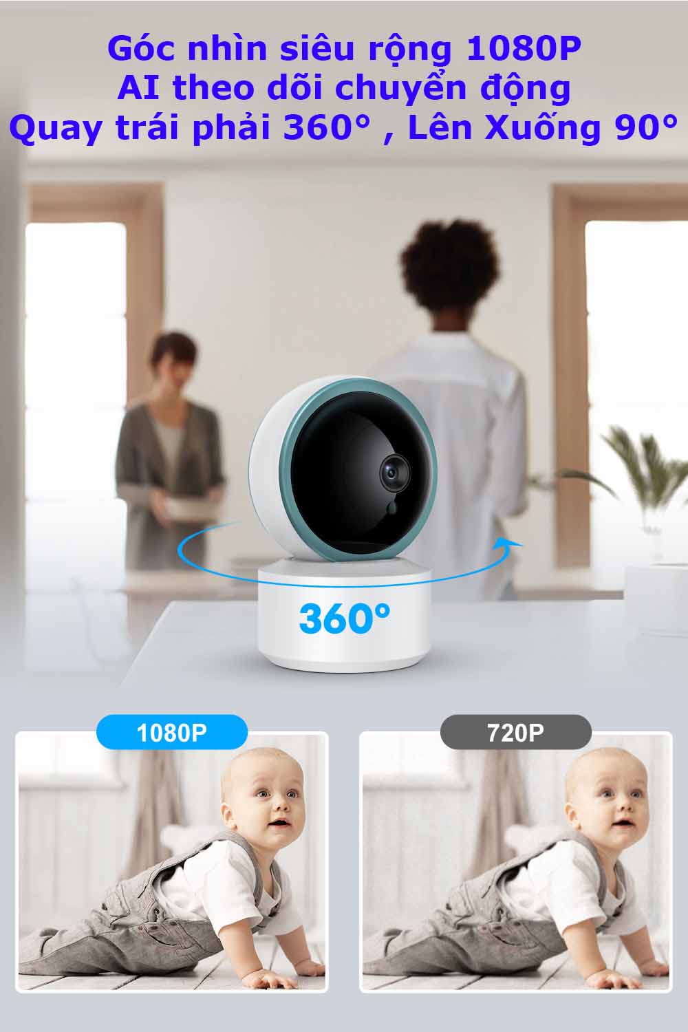 Camera dùng app kết hợp bộ điều khiển cửa cuốn