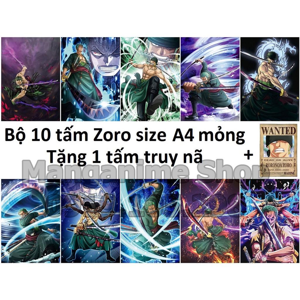 Bộ 10 tấm tranh poster áp phích Zoro trong Onepiece loại mỏng