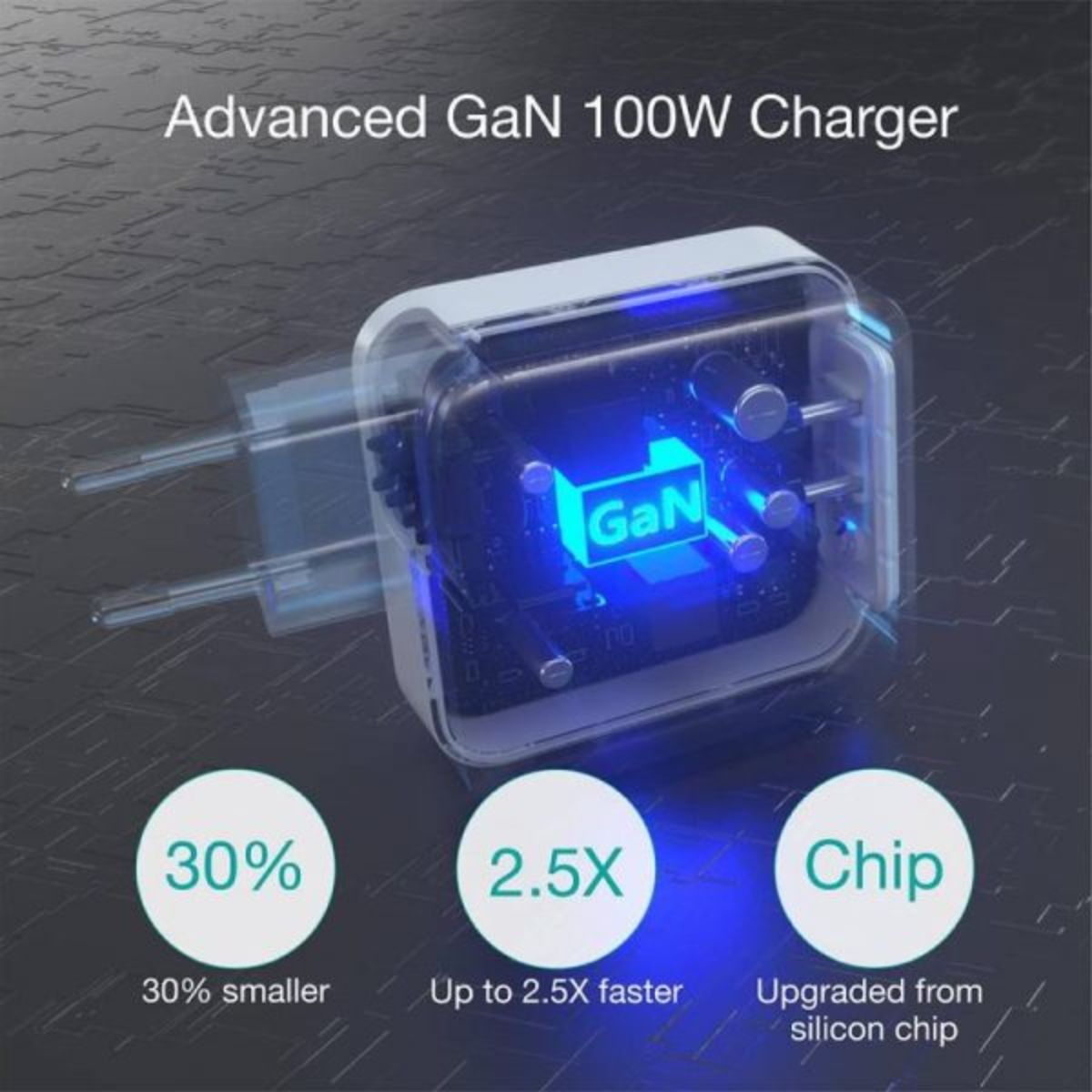 Củ sạc Choetech PD6008 Gan 100w 2 cổng Type C  (Hàng chính hãng)