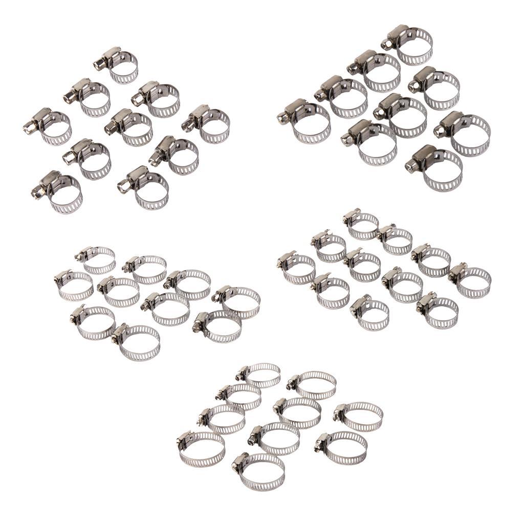 50PCS 5 Size Adjustable Fuel Line Jubilee Hose Spring Clamp Petrol Pipe Clip