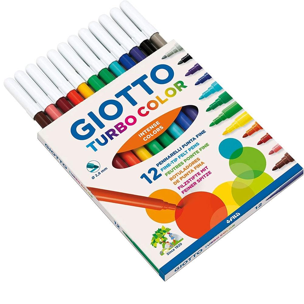 Bút dạ màu nhập khẩu Italy GIOTTO Turbo Color Hộp 12 màu 416000