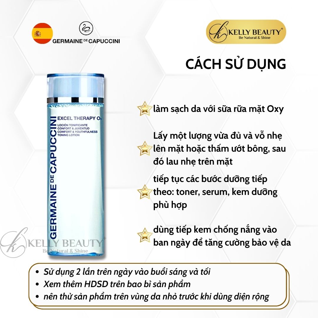 Lotion Oxy Cân Bằng Độ pH và Thanh Lọc Da Germaine ET O2 Comfort &amp; Youthfulness Toning Lotion | Kelly Beauty