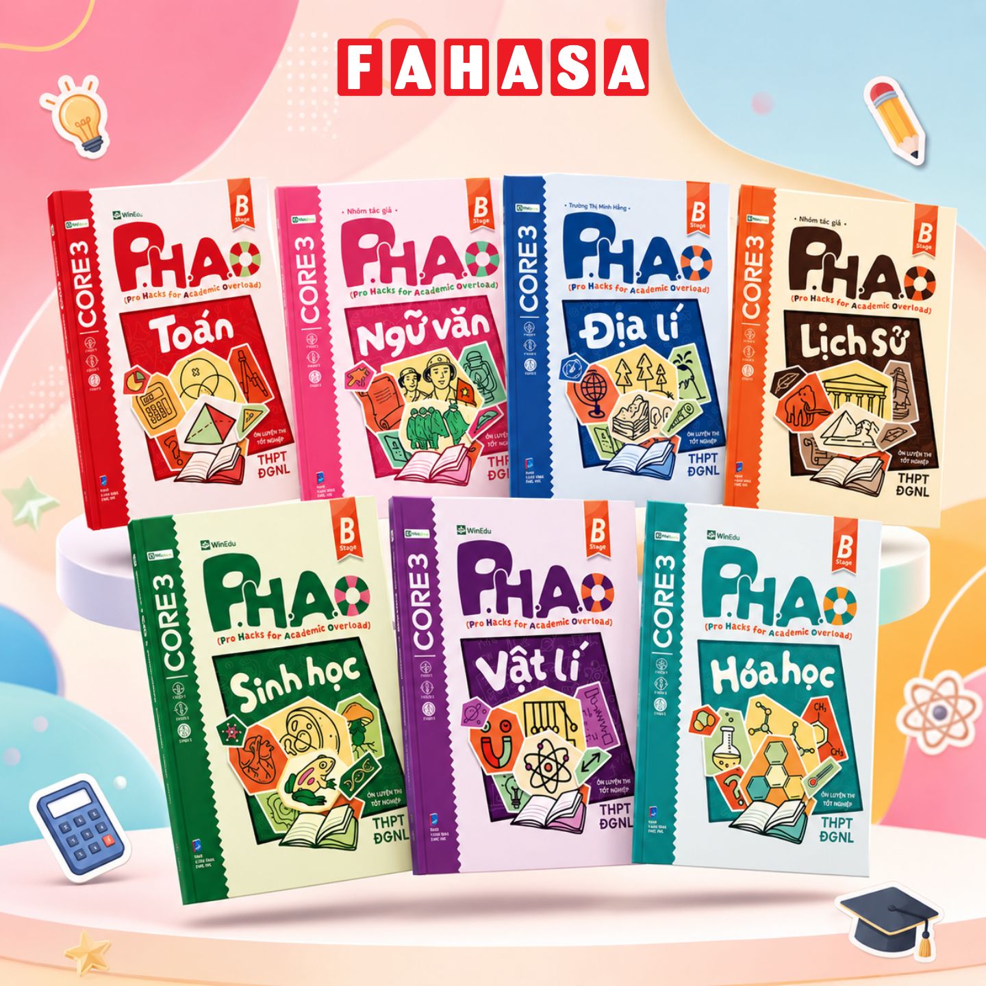 Sách - Sách P.H.A.O - Pro Hacks For Academic Overload - Ôn Luyện Thi Tốt Nghiệp THPT-ĐGNL - Toán/Văn/Sử/Địa/Lý/Hóa/Sinh