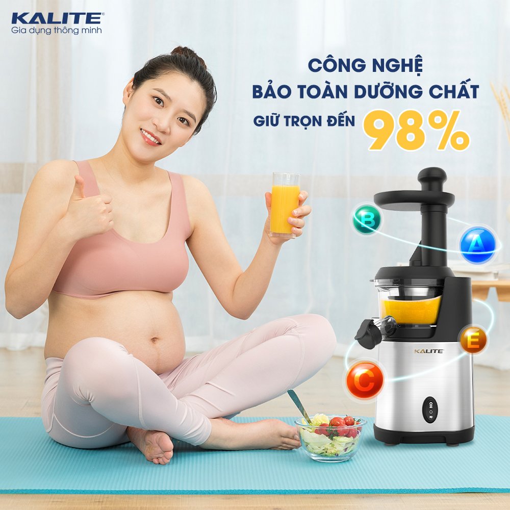 Máy Ép Trái Cây, Máy Ép Chậm KALITE KSJ4412 Công Nghệ Châu Âu Dung Tích 350 ML Công Suất 200 W - Hàng Chính Hãng