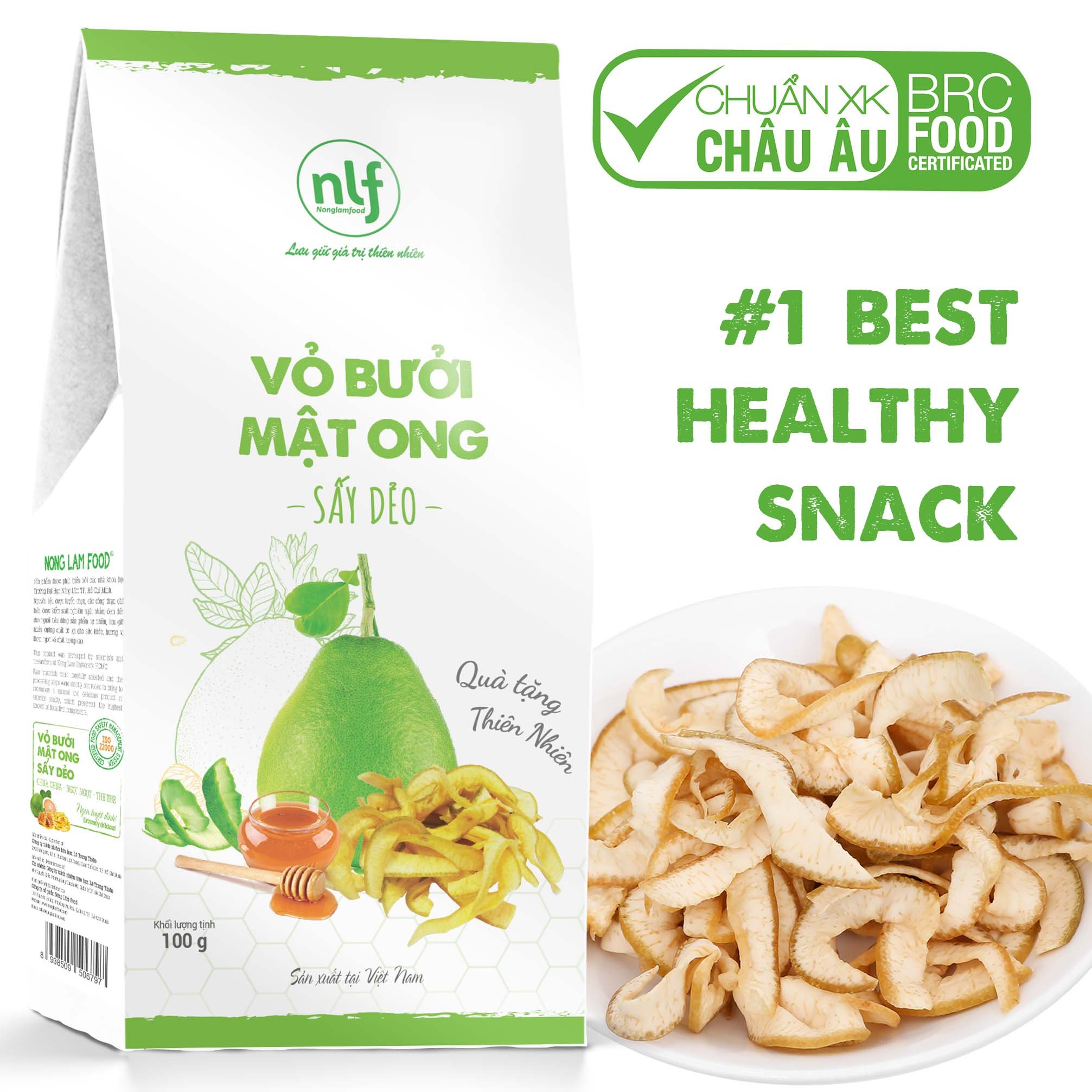 Vỏ Bưởi Mật Ong Sấy Dẻo Nonglamfood hộp 100g | Ăn vặt tốt cho sức khỏe | Healthy Snack | Trái cây sấy dẻo dinh dưỡng ăn liền | Ăn vặt giảm cân, giữ dáng, đẹp da