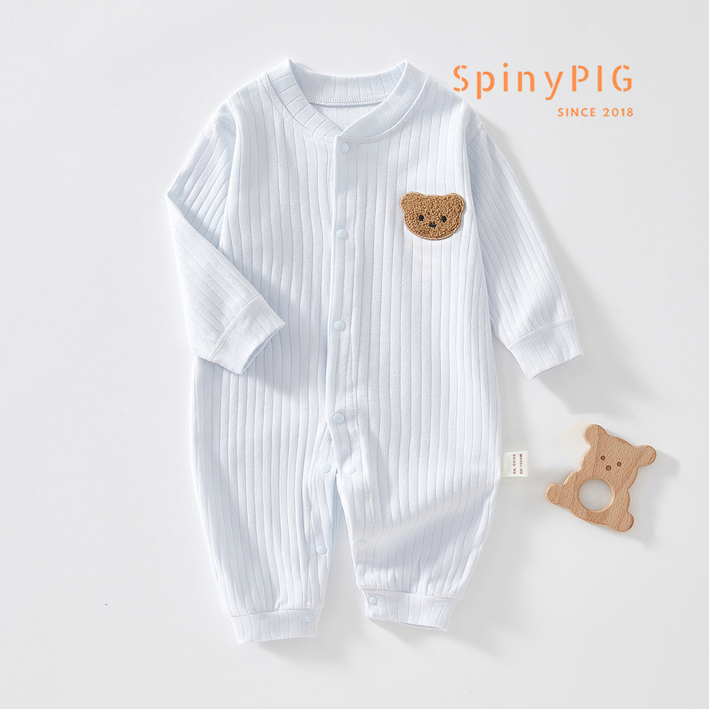 Bộ body cho bé sơ sinh 0-2 tuổi dài tay cotton mềm mại nhiều màu mặt gấu cực xinh cho bé trai bé gái mùa thu đông